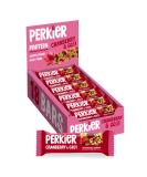 Perkier Cranberry & Goji Snack Bars (18 Pack) - Vegan, Gluten Free, High Protein & Fibre, Lower Sugar - Natural Ingredients, Lower Calorie Option without Palm Oil - 18 Count Pack - Buy Online on GoSupps.com