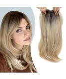 Ms Taj 18inch Ombre Blonde Long Layered Hair Topper - Synthetic Clip-in for Women with Thinning Hair - Add Volume and Style Naturally - Buy Online on GoSupps.com