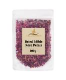 Dried Edible Rose Petals 100g by Villa Nostrum - Perfect for Tea, Baking, Decoration, Desserts & Crafting - Buy Online on GoSupps.com