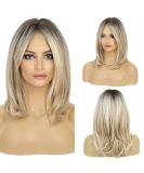 HAIRCUBE Long Blonde Wigs for Women Synthetic Hair Wig with Bangs Ombre Color with Black Roots Ombre Blonde - Buy Online on GoSupps.com