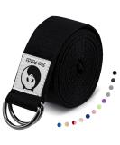 Slim Panda Yoga Strap for Yoga Pilates Ballet Dance,(10+ Colors,6 Feet/8 Feet) with Adjustable D-Ring Buckle,Cotton Yoga Belt for Fitness,Daily Stretching,Physical Therapy,Improve Flexibility Black 8 Feet - Buy Online on GoSupps.com