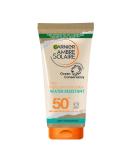Garnier Ambre Solaire SPF 50+ Water Resistant High Protection Sun Cream Lotion Sun Protection Factor 50 + Non Sticky Sunscreen UVA & UVB Protection Approved by Cruelty Free International 175ml - Buy Online on GoSupps.com