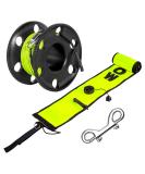 Pluzluce 5FT/6FT Diving Surface Marker Buoy (SMB) with Aluminum Big Finger Spool Reel - Yellow SMB for Scuba Diving & Snorkeling - Buy Online on GoSupps.com
