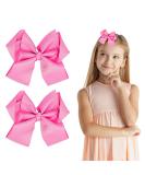 Pink 6 Inch Ribbon Hair Bow Clips - Fashionable Hair Accessories for Girls, Women, Toddlers - Perfect for Christmas, Wedding, Birthday - Alligator Clips - A3HDJFJ - Buy Online on GoSupps.com