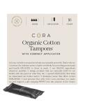Cora Organic Super Absorbency Tampons - 100% Cotton Core - BPA-Free Compact Applicator - Non-Toxic - Unscented - Leak Protection - Easy Insertion & Removal - 16 Count - Buy Online on GoSupps.com