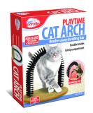 Pet Parade Self-Grooming Cat Arch with Hanging Toy - Hairball Prevention and Shedding Control - Black - Buy Online on GoSupps.com