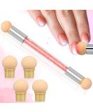Greoer Double Head Nail Art Sponge Brush Applicator Set - 4 Replacement Heads for Ombre Nail Designs - UV Gel and False Nail Art Tools - Orange - Buy Online on GoSupps.com