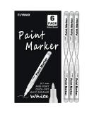 FLYMAX White Paint Pen 6 Pack 0.7mm Acrylic White Permanent Marker White Paint Pens for Wood Rock Plastic Leather Glass Stone Metal Canvas Ceramic Marker Extra Very Fine Point Opaque Ink - Buy Online on GoSupps.com