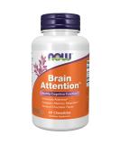 Now Foods Brain Attention Chewables - Natural Chocolate Flavor (60 Count) | Enhance Focus & Clarity - Buy Online on GoSupps.com