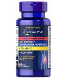 Puritan's Pride Triple Strength Joint Soother with Glucosamine, Boswellia & Vitamin D - 60 Count, White - Buy Online on GoSupps.com