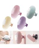 Shop 2-in-1 Eco-Friendly Shower Sponge - Exfoliating Loofah with Suction Cup | Skin-Friendly Bath Ball (4 Pack in Pink Purple Blue Beige - Buy Online on GoSupps.com