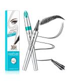 Long-Lasting Waterproof Eyebrow Pencil - 4 Tip Micro Head for Natural Brows | #4 Black Microblading Pen - Buy Online on GoSupps.com