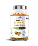 Organic Turmeric Curcumin 1440mg with Black Pepper & Ginger 180 Vegan Capsules | Certified Organic by Soil Association | Made in UK by VitaBright - Buy Online on GoSupps.com