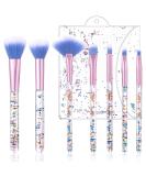 Wllhyf fan make-up brush set 7-piece crystal sparkles powder foundation brush flawless powder brush beauty cosmetic foundation powder blusher eyelid-shade-mixal highlight blue blue - Buy Online on GoSupps.com