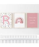 Pompom Prints Set of 3 Girls Bedroom Rainbow Nursery Prints - Scandi Boho Style Decor - 8x10 Inch - Picture Frames Not Included - Buy Online on GoSupps.com