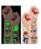 Partywind 145 Styles - Luminous Temporary Tattoos for Boys Kids | Glow Fake Tattoo Stickers featuring Dinosaur Space Pirate Cars | Kids Birthday Party Supplies (12 Sheets) - Buy Online on GoSupps.com