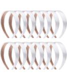 Satin Headbands White Ribbon Headband - 14 Pieces 1 Inch Plain DIY Hair Accessories for Women and Girls - Buy Online on GoSupps.com