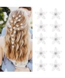 Shop Merkur White Flower Hair Clips - 10 Mini Rhinestone-Metal Wedding Accessories for Women & Girls - Buy Online on GoSupps.com