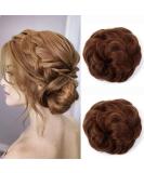 JJstar 2PCS Medium Auburn Messy Bun Hair Pieces - Curly Fake Donut Updo Scrunchies for Women & Girls - High Heat Resistant Synthetic Fiber - Buy Online on GoSupps.com