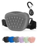 Gobeigo Silicone Dog Treat Bag & Training Clicker - Magnetic Closure for Treats Puppy Training & Dog Walks - Gray Hip Belt Fanny Pack - Buy Online on GoSupps.com