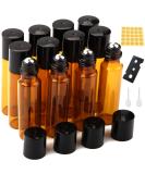 Essential Oil Roller Bottles 12Pcs 10ml Empty Rollerball Bottle Roll on Bottles with Stainless Steel Roller Balls Amber Glass Roller Bottles for Essential Oils Perfumes Cosmetics Aromatherapy Massage 10ml 12pcs Brown - Buy Online on GoSupps.com