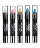 Moon Glitter Body Crayon Pen Set - Iridescent Glitter in 5 Colors (3.5g Each) | Shop Internationally for Shimmering Artistry - Buy Online on GoSupps.com