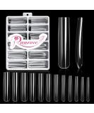 Ranrose 240PCS XXXL Long Square Acrylic Nail Tips - Clear Full Cover Straight Tapered Square Nails - 3XL Long Square Tips - Buy Online on GoSupps.com