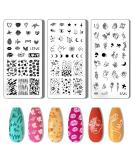 Buy Pandahall 3-Piece Nail Art Stencil Stamp Plate - DIY Star & Love Designs | Stainless Steel Nail Stamps for Women - Buy Online on GoSupps.com
