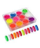 Buy Pigment Nail Powder - 12 Box Neon Acrylic Glitter Set for Stunning Nail Art - International Shipping Available - Buy Online on GoSupps.com