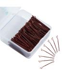 Brown Bobby Pins 400PCS with Case - Hair Bun Pins for Thick, Thin, and All Hair Types - 1.97 inch - Buy Online on GoSupps.com
