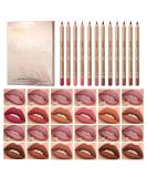 Dulele 12 Colors Matte Lip Liner Set Professional Contouring and Plumping Lip Definer Pencil 2-in-1 Smooth and Long-Lasting Makeup Lip Filler Liner & Lipstick - Buy Online on GoSupps.com