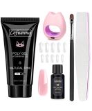 Lofuanna Poly Gel Nail Kit - Natural Pink Poly Extension Gel Starter Kit with Nail Lamp and Slip Solution - DIY Nail Strengthening Gel for Beginners - 30ML - Buy Online on GoSupps.com
