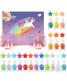 Aieenjor Children Nail Polish Set - Non-Toxic Water-Based Peel Off 18 Fast-Drying Colors | Gift Box for Kids Aged 3+ - 18-Piece Fun Set - Buy Online on GoSupps.com