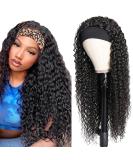 NICMISS 16 Inch Deep Wave Headband Wig | Brazilian Virgin Human Hair | Natural Black Color | 150% Density | Glueless Wear and Go Wig for Black Women - Buy Online on GoSupps.com