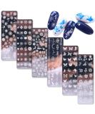 WOKOTO 6Pcs Nail Polish Stamping Plates Kit - Christmas Manicure Templates with Flower, Butterfly, and Snowflake Designs - Buy Online on GoSupps.com