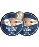 King C. Gillette Beard Balm for Men - 2 Pack (100ml) with Cocoa Butter | Professional Beard Care Gift Set - Buy Online on GoSupps.com
