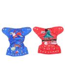 Healifty Christmas Baby Cloth Diapers - Snowman Elk Pattern, Adjustable Washable Pocket Diapers for Infant Newborn - 2Pcs - Buy Online on GoSupps.com