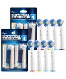 8 Pack White Replacement Brush Heads for Oral-B Braun Electric Toothbrush - 3D Whitening, Pro Style Compatible with Kids Care 1000 - 8 Count - Buy Online on GoSupps.com