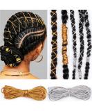 Dreadlock Braids Hair Accessories - Silver/Gold Shimmer Stretch Elastic Cord for African Braid Styling - 5M - Buy Online on GoSupps.com