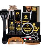 Ceenwes Upgraded Beard Grooming Kit - Complete Set for Men with Conditioner Oil Brush Comb Balm Scissors & Storage Bag - Ideal Gift for Beard & Mustache Care - Buy Online on GoSupps.com