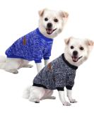 Small Dog Sweater for Chihuahua - Hualisiji Soft & Warm Hoodie (2 Pcs Dark Blue & Navy Blue M) - Perfect Knitting Sweaters for Dogs - Buy Online on GoSupps.com
