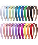 Duufin 22 Satin Headbands Set - Non-Slip Plain Hair Accessories for Women and Girls - DIY Headbands in 22 Multicolored Shades - Buy Online on GoSupps.com