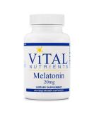 Vital Nutrients Melatonin 20mg - 60 Vegetarian Capsules for Sleep Support - Buy Online on GoSupps.com