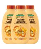 Garnier True Treasures Repairing Shampoo Honey Treasures strengthens and nourishes damaged and brittle hair 3 x 250 ml - Buy Online on GoSupps.com