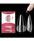 500 Pieces Short Almond Nail Tips Set | Clear Full Cover Acrylic Nails for Gel & DIY Nail Art | 12 Sizes for Studios - Buy Online on GoSupps.com
