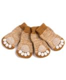 Pet Heroic Indoor Anti-Slip Socks for Dogs & Cats - 8 Sizes (S to 5XL) - Paw Protection & Traction with Silicone Gel - X-Large Brown - Buy Online on GoSupps.com