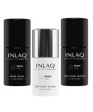 INLAQ HEMA Free Top Coat & Base Coat Set - 3x6ml Hybrid Varnishes for Perfect Nails - Buy Online on GoSupps.com