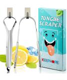 Premium Tongue Cleaner Set - 2 Piece Stainless Steel Tongue Scrapers for Adults & Kids - Ultimate Oral Hygiene Solution - Buy Online on GoSupps.com