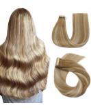 Shop Hotlulana Tape-In Extensions - 100% Real Hair Balayage Light Brown & Gold Blonde (#10/10/22) - 14 inch 40g 20 Pieces - Buy Online on GoSupps.com