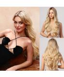 Blonde Ombre Wavy Wig with Dark Roots - Long Curly Synthetic Hair for Women - Heat Resistant Natural Looking Wig for Halloween/Party/Cosplay - Buy Online on GoSupps.com